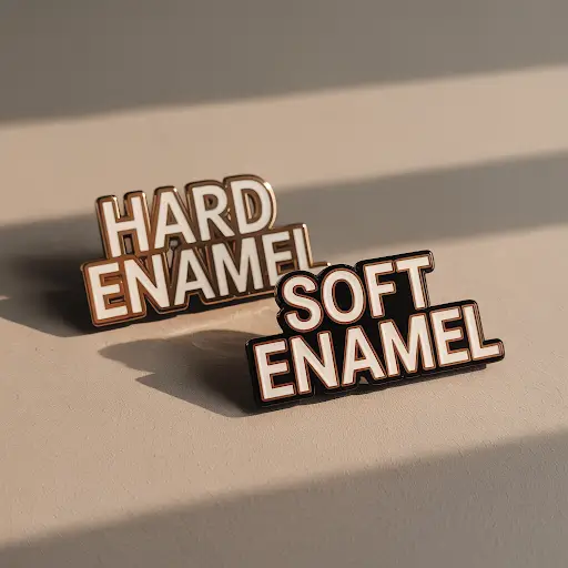A hard and soft enamel pin