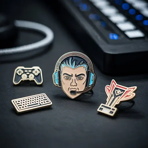 Custom pins showcasing the competitive spirit of esports