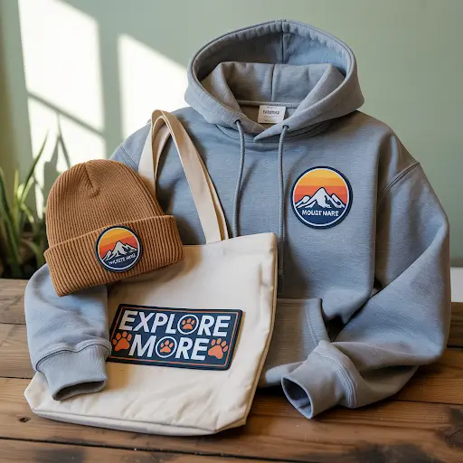Custom patches displayed various cloths