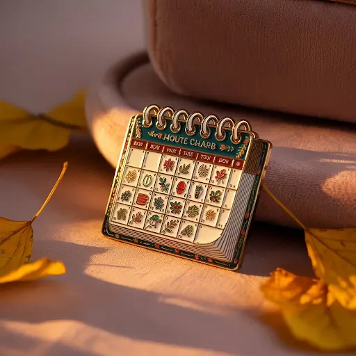 custom pin design of a calendar
