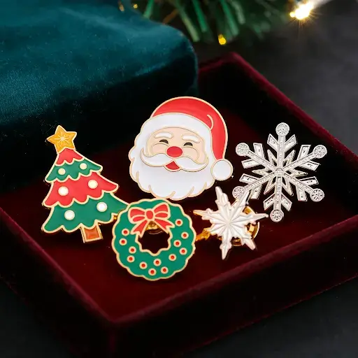 Christmas enamel and lapel pins