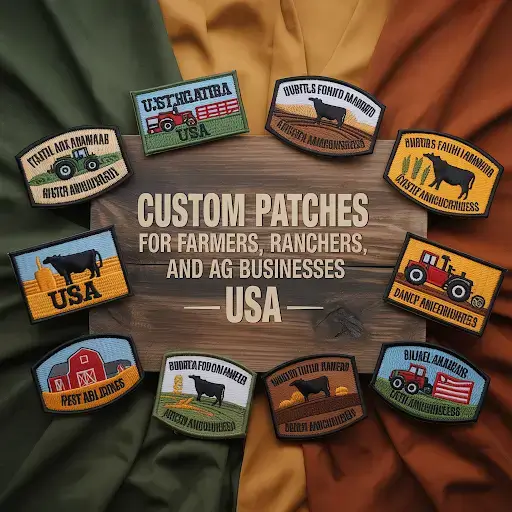 Custom patches designed for agricultural businesses across America