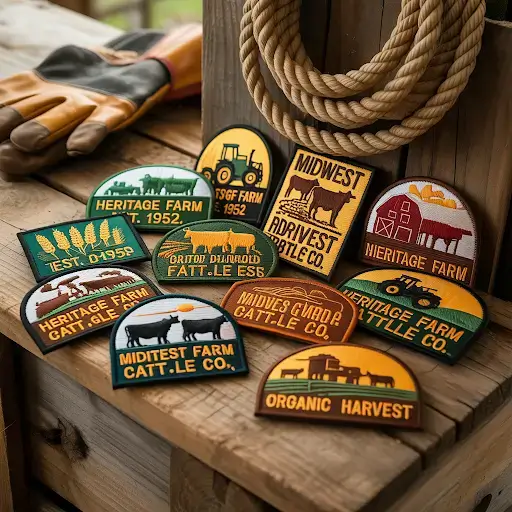 Custom patches designed for agricultural businesses across usa