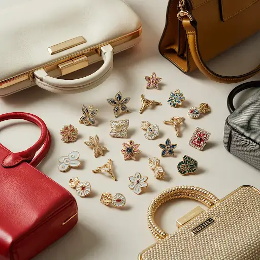 Custom pins for handbags and clutches