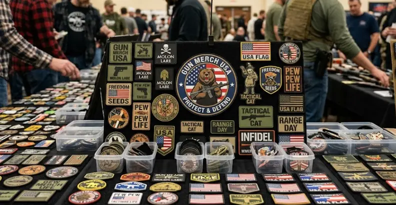 Tactical PVC morale patches for gun store merch in the USA